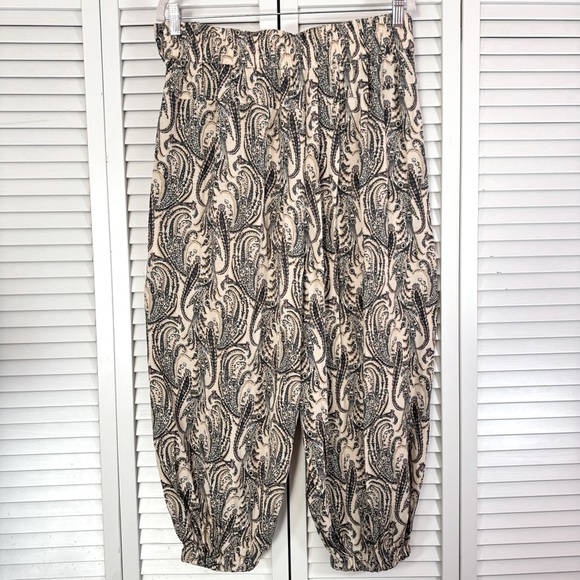 Anthropologie Paisley Harem Balloon Pants High Rise Elastic Hem Size Medium - Picture 7 of 13